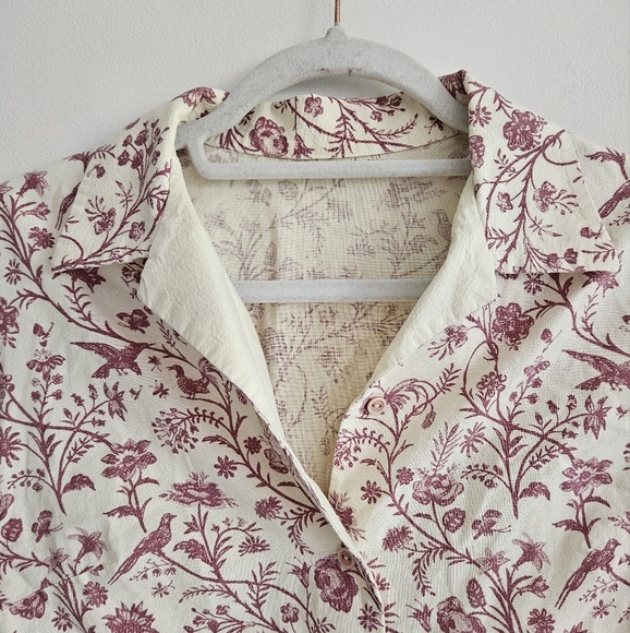 Romantic Floral Cotton Button Down - Picture 3 of 6